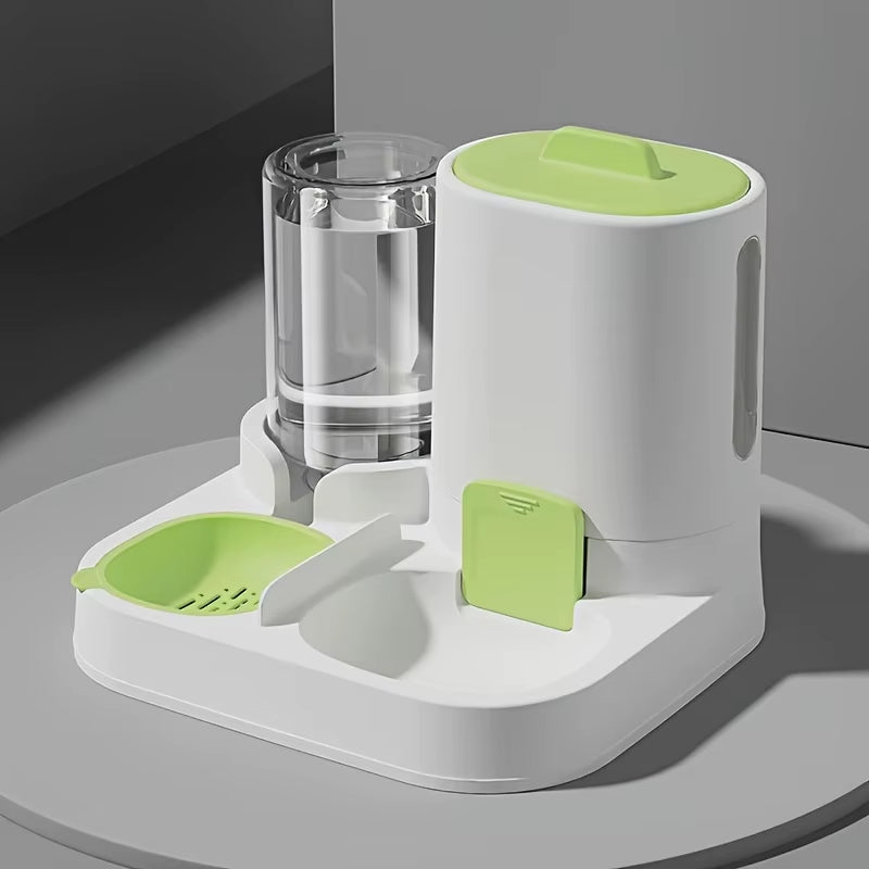 1-Pack Automatic Gravity-Fed Cat Water Dispenser & Feeder - Spill-Proof Large Capacity One-Piece Design,