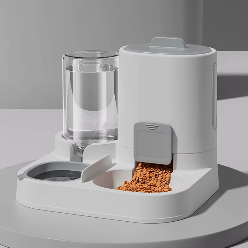 1-Pack Automatic Gravity-Fed Cat Water Dispenser & Feeder - Spill-Proof Large Capacity One-Piece Design,